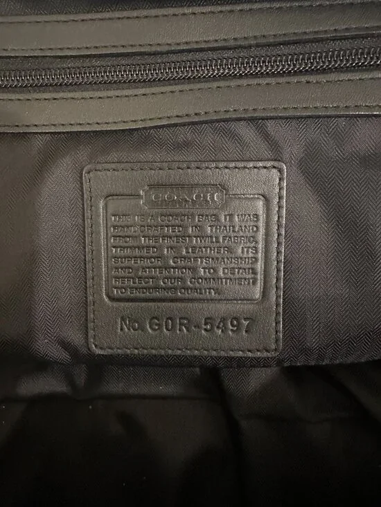 Vintage Coach Travel Collection Black Nylon & Leather Weekender Duffel Bag 5497 - Picture 6 of 9